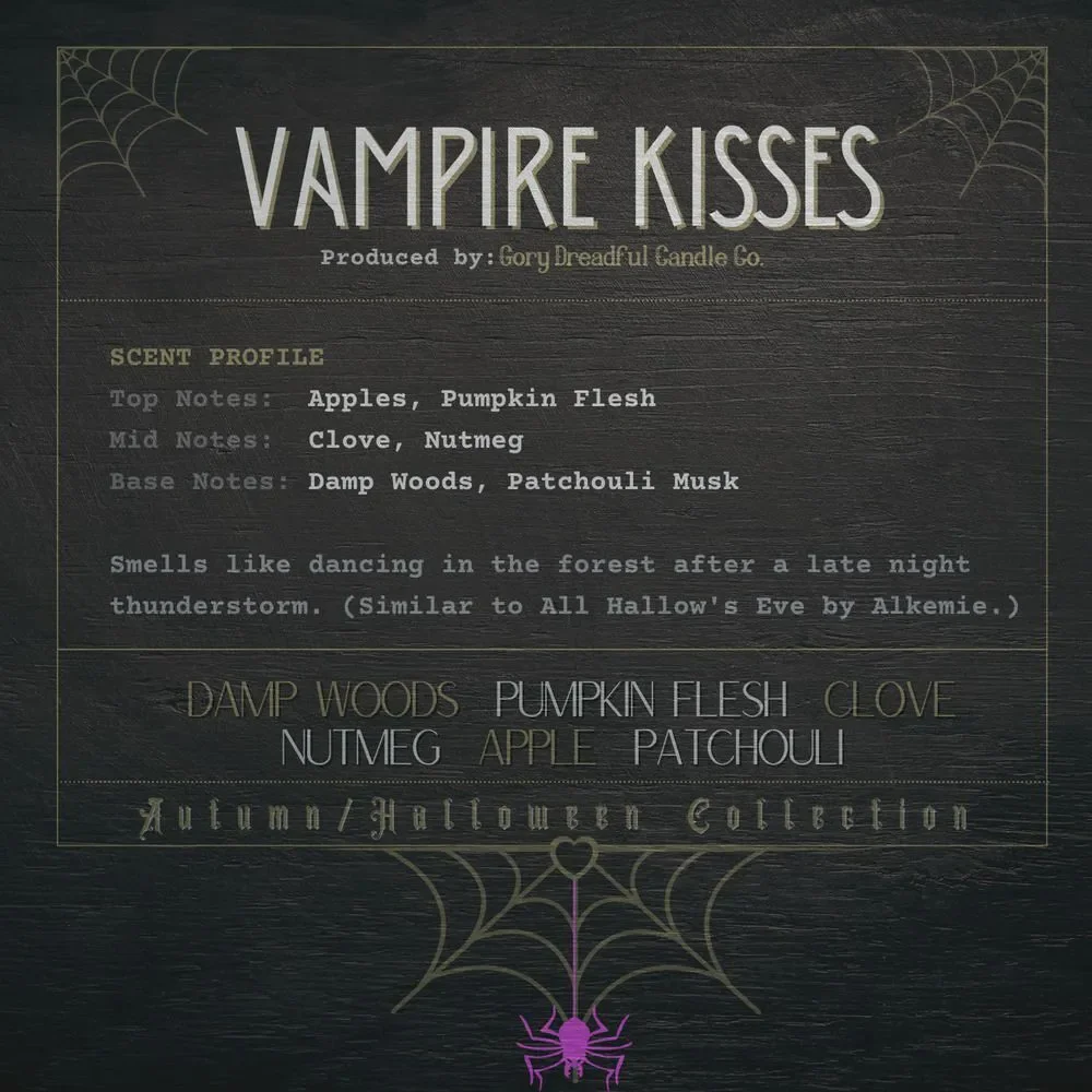 Gory Dreadful Candle Co vampire kisses